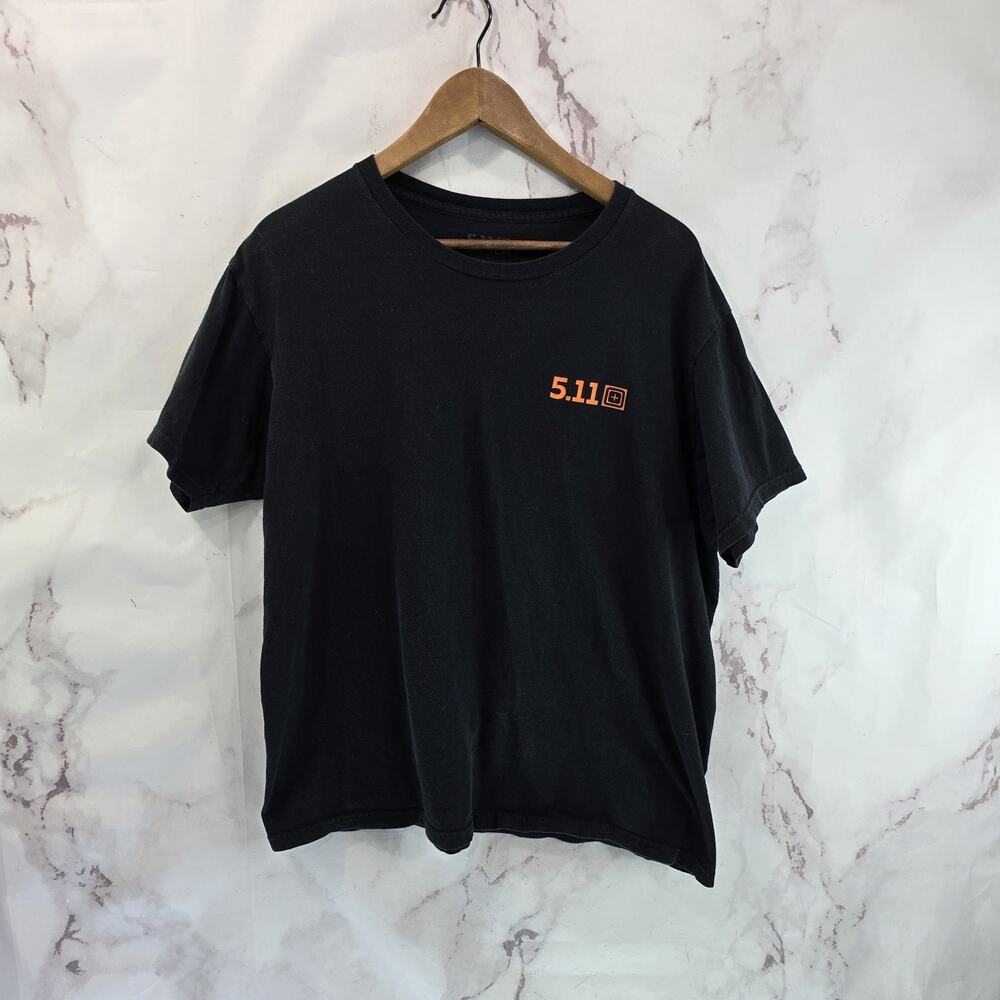 511 Tactical T Shirt Mens Large Black Cotton Crew Neck Tee Short Sleeve 5.11